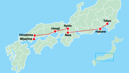 Private Japan Tour 10 Days Map