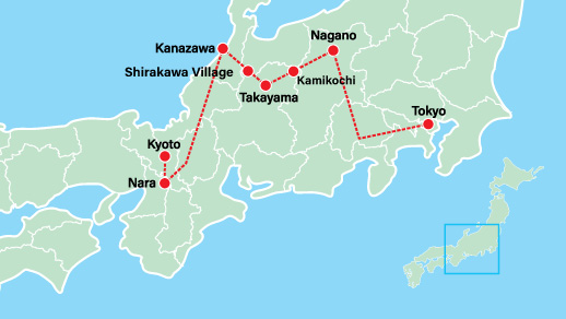 Luxury Japan Private Tour Takayama 10 Days Map